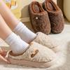 Модные пушистые меховые домашние тапочки на массивной платформе для женщин 2025 Зимние теплые короткие плюшевые нескользящие тапочки для спальни Хлопковая домашняя обувь Размер 45