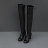 Женские сапоги на высоком каблуке, сексуальный европейский и американский стиль, осенне-зимние новые водонепроницаемые сапоги до колена большого размера на тонком каблуке