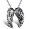 Silver Feather Angel Wings Pendant Necklace Punk Titanium Stainless Steel Necklace For Men And Women Accessories