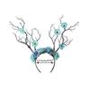 Flower Crown Hair Wreath Deer Antlers Headbands Reindeer Headdress Floral Headwears Holiday Wedding Photo Props