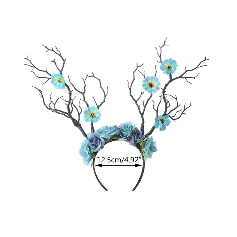 Flower Crown Hair Wreath Deer Antlers Headbands Reindeer Headdress Floral Headwears Holiday Wedding Photo Props