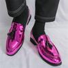 Модные Новые Мужские Остроносые Блестящие Кисточки Лакированная Кожа Туфли Платья Мужская Роскошь Дизайнер Формальные Свадебные Выпускной Вечер Вечер Встречи Обувь