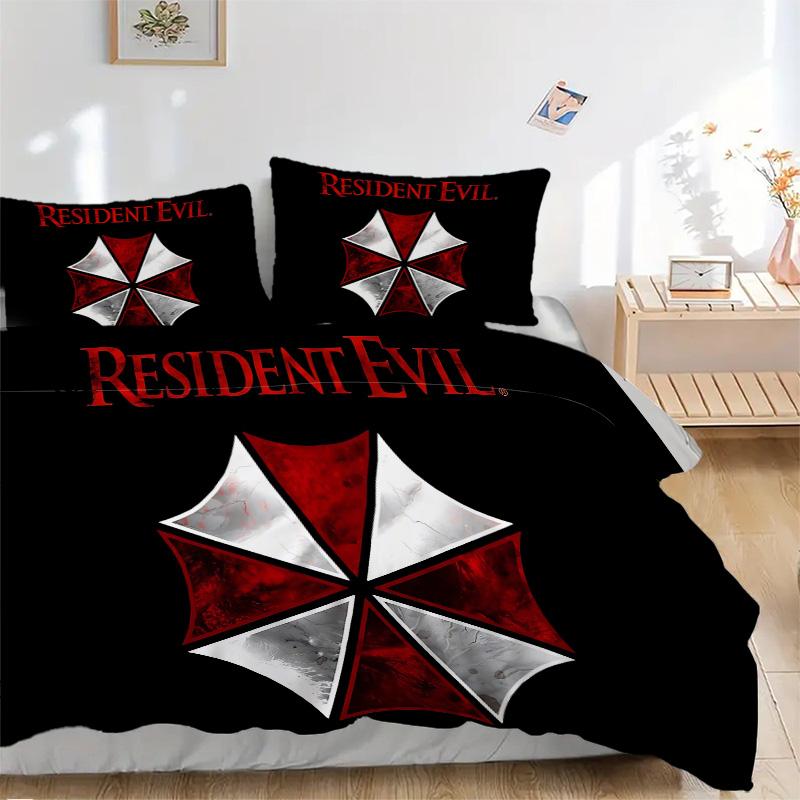 Resident Evil Umbrella Corporation Print 3Pcs Bedding Setduvet Cover With 2 Bedropillowcase Home Birthday Gift