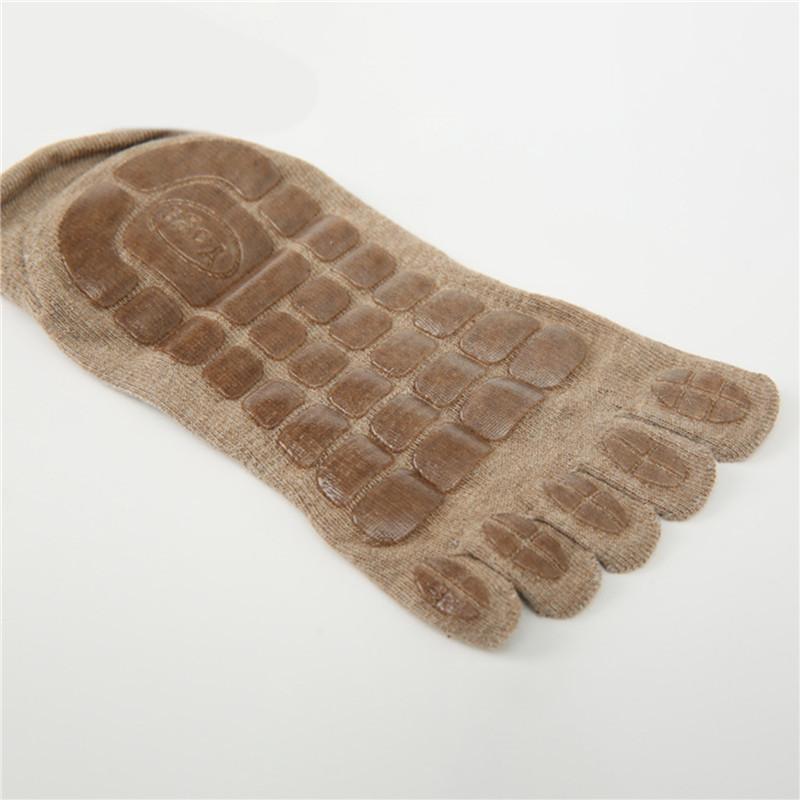 Men Winter Thickened Five Fingers Socks Warm Non Slip Grip Fitness Toe Socks Low Calf Slipper For Male Floor Socks