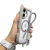Применимо к iPhone17PRO чехол для мобильного телефона с ушками кошки, магнитный, с ремешком Apple 16E прозрачный противоударный 15 защитный чехол