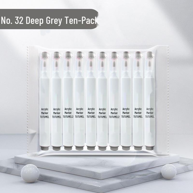 Набор водостойких художественных маркеров одного цвета, 36 штук - Черный, Белый, Красный непрозрачный - Идеально для детского рисования