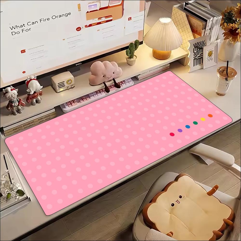 Polka Dot Large Extended Mouse Pad NonSlip Rubber Stitched Edges Hd Print Desk Mat For Gaming Setup Office Laptop Workstation