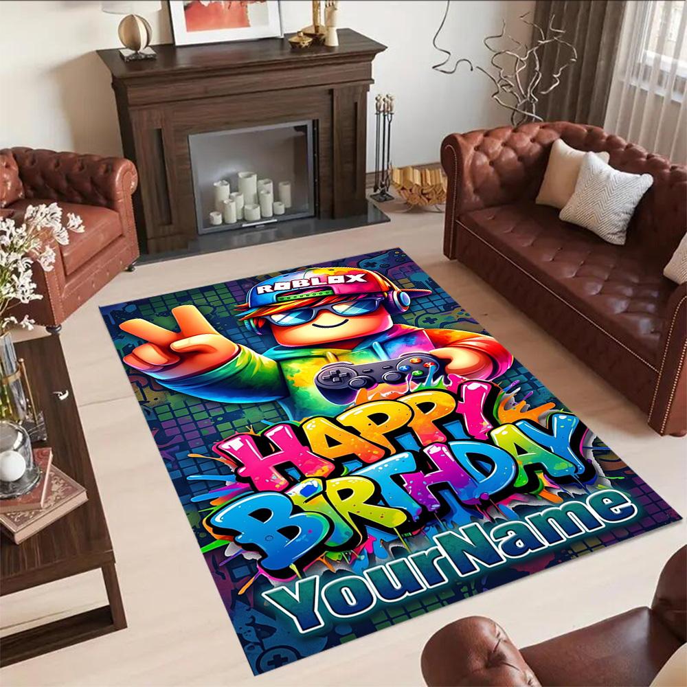 Roblox 32 Customize Text Floor Rug Office Rug Design for Decorate room Entryway Balcony Study room Anti-slip Rug Decorate Offices Wedding Party Gift