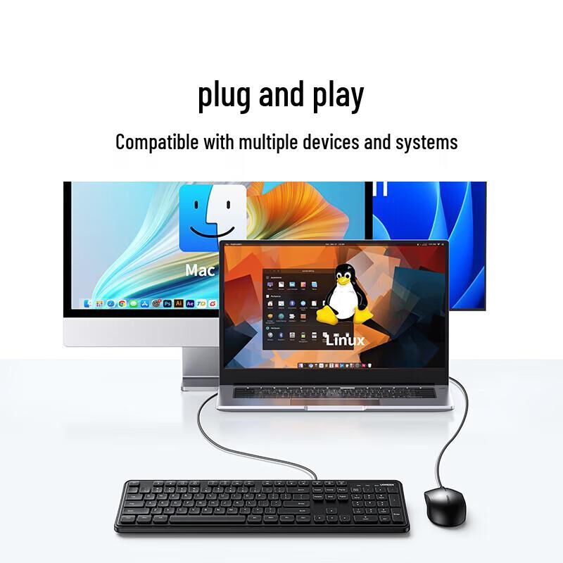 UGREEN MK331 Silent Wired Keyboard Mouse Combo