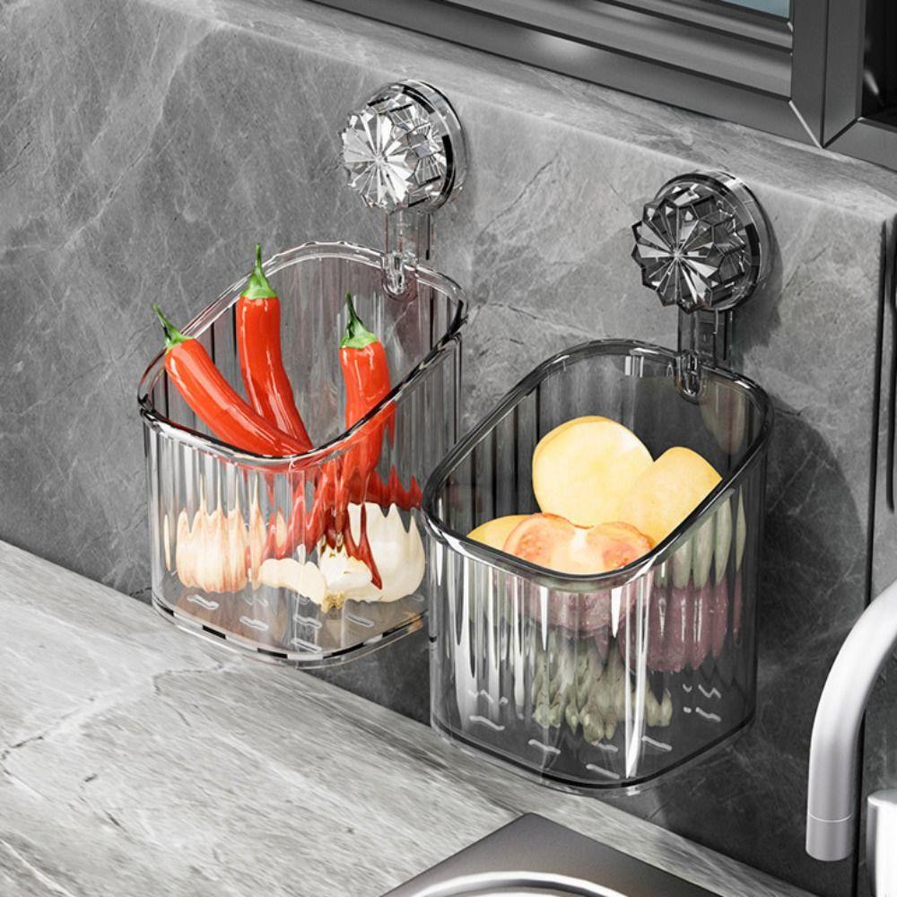 Дренажная присоска, корзина для хранения в ванной комнате, легкая чистка, полка для хранения, душевая стойка