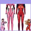 Потрясающий боди-колготки Zentai Ева Евангелион Аска Лэнгли Косплей костюм для женщин