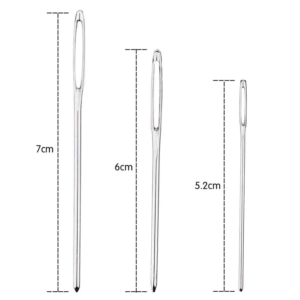 9 шт./компл. металлические иглы с большими ушками, набор крючков для вышивки крестиком с чехлом, аксессуары для шитья своими руками