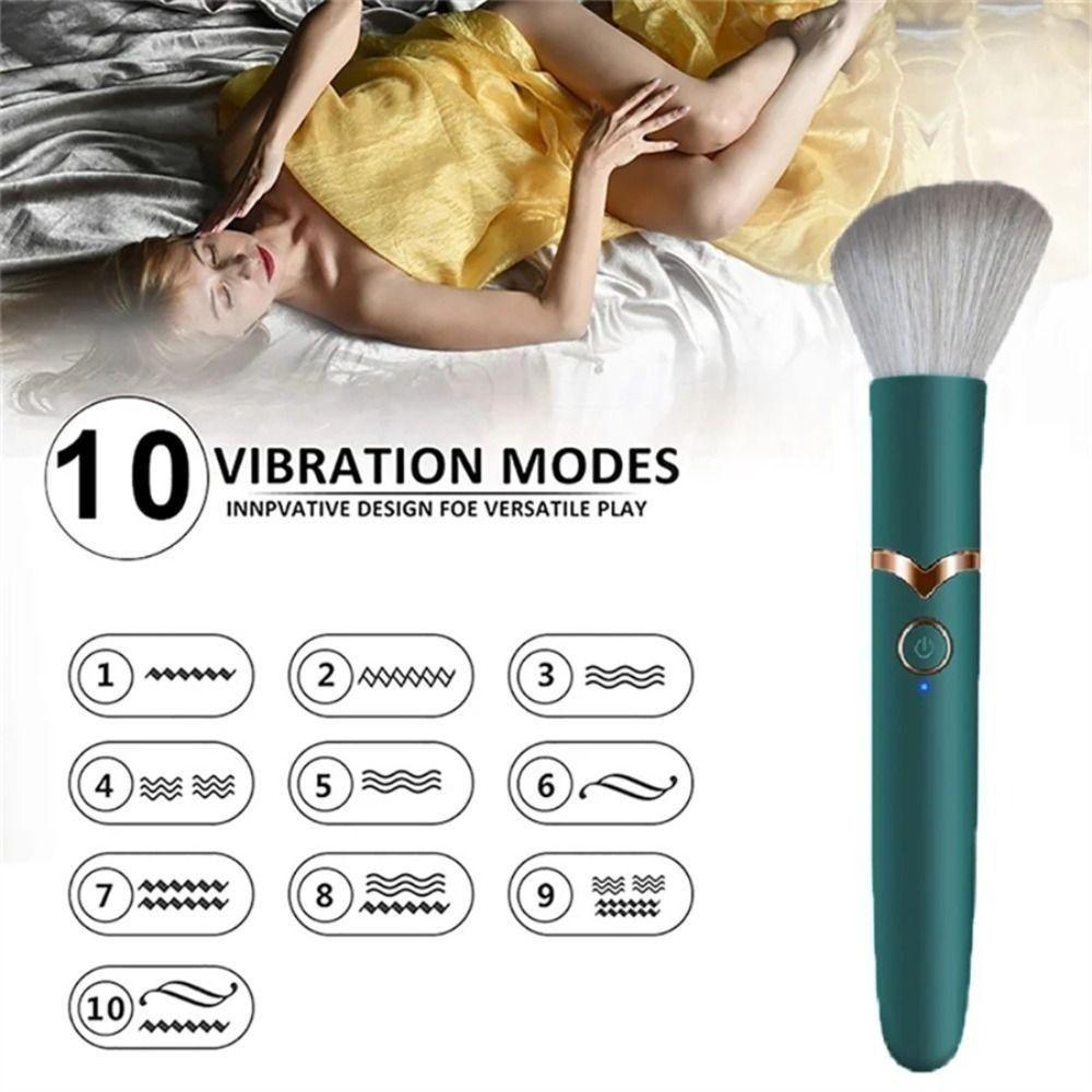Multifunctional Vibration Makeup Brush 10 Speeds Erotic Sex Toys  Female Orgasm Clitoral
