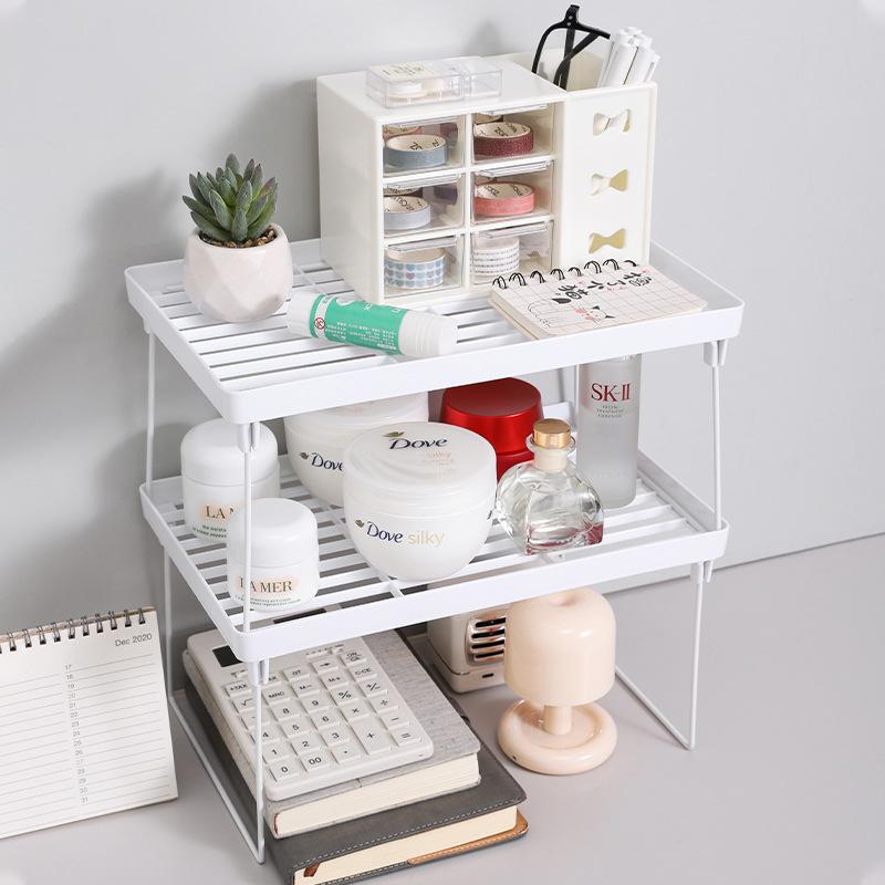 3713 Storage Rack Bathroom Storage Rack Kitchen Desktop Cosmetics Storage Rack Foldable Grocery Storage Rack