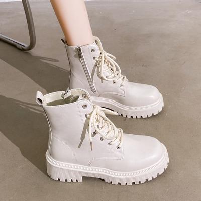 Модные британские универсальные женские ботинки 2024 Осень Новый стиль с флисом Зимние простые и удобные короткие ботинки Zapatillas De Mujer