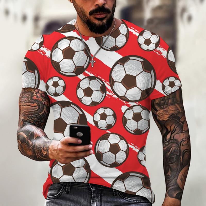 Футболки для мужчин, футболка большого размера, 2022, футбольная модная футболка унисекс с 3D принтом, Harajuku, летние топы с короткими рукавами, детские размеры