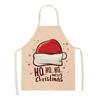 Linen Santa Kitchen Apron Christmas Snowman Unisex Dinner Party Cooking Bib Christmas Tree Apron Cleaning Apron