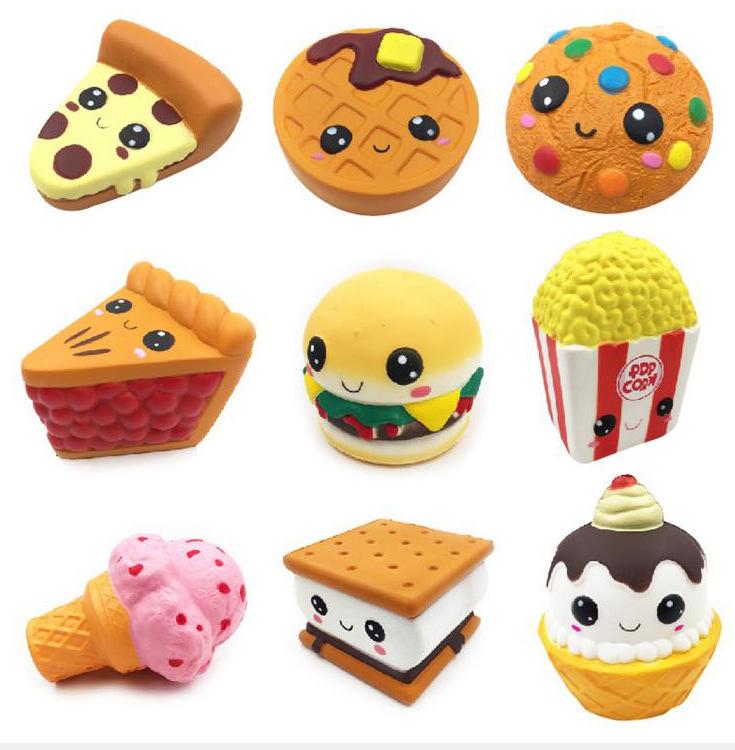 Squishy Sandwich Jumbo Food Squishies Toys Soft Kawaii Slow Rising Squishy Hamburger Cake Ice Cream Pizza Shape Sensory Fidget