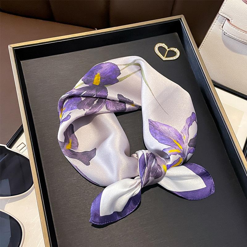 Scarf Silk Bandana Women Square Scarves Wrap Kerchief Spring Fashion Luxury High Quality Headband Hijab Shawls