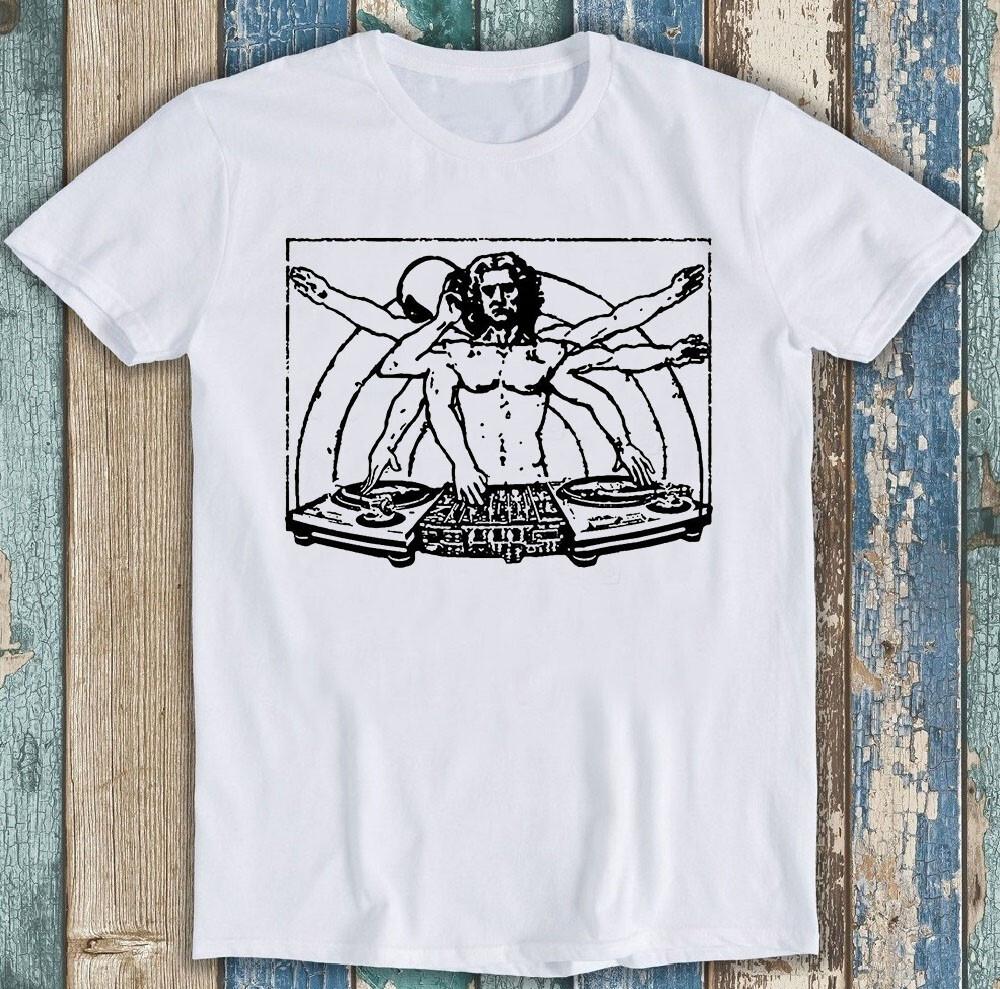 DJ DaVinci Graphic Vinyl Record Turntable Music Funny Gift Tee T Shirt M1553