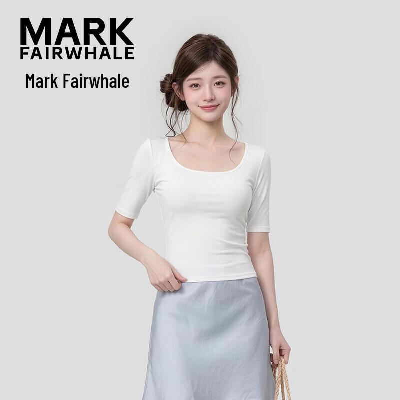 MARK FAIRWHALE Women's U-Neck Mid-Sleeve T-Shirt