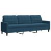 2 Piece Sofa Set with Cushions Blue Velvet