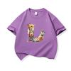 Kids Cotton T Shirt Floral Letter L Print Crew Neck Short Sleeve Tee Casual Boys Girls Summer Tops