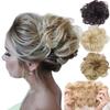 Fashion Women Hair Bun Extension Wavy Curly Messy Donut Chignons Wig Hairpiece