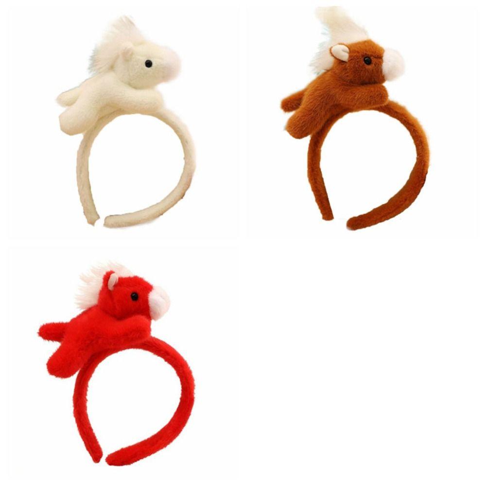 Mascot Horse Hair Hoop Pony New Year Headpiece 2026 New Year Headband  Masquerade Party