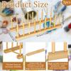 3Pack Stained Glass Organizer Bamboo Dish Plate Rack Wooden Dish Plate Stand Stained Glass Holder Space Saving Bamboo Drying