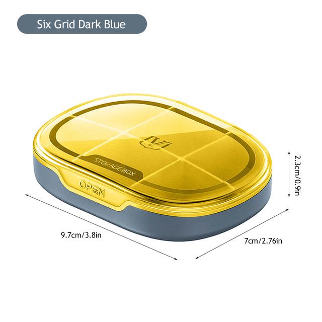 6 Grid Portable Eight Grid Sub Packing Large Capacity Pill Box Sealed Moisture Proof Pill Storage Box Folding Waterproof Pill