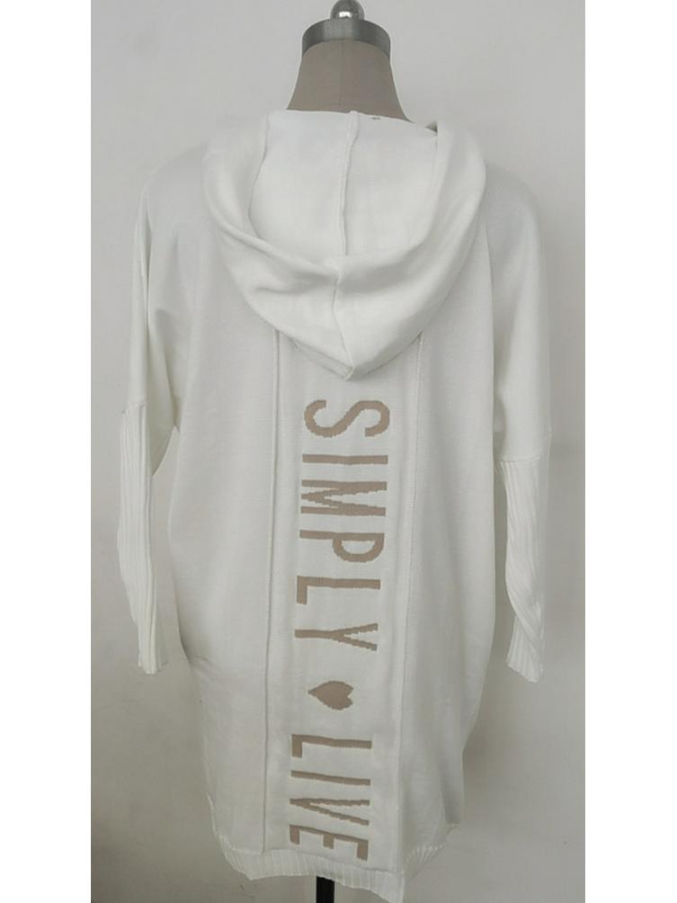 Доступный кардиган средней длины свободного кроя с капюшоном