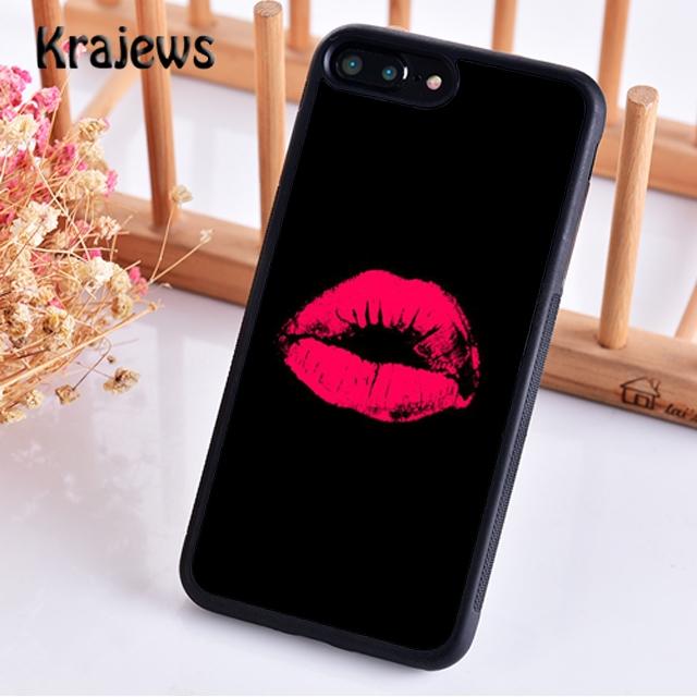 Krajews Чехол для телефона с красными губами "Поцелуй меня" Для IPhone 18 17 Air 16 15 14 plus 11 12 13 pro max coque Оболочка Fundas
