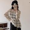 2025 Весна Женская Футболка С Длинным Рукавом Ажурная Футболка Базовые Кружева Новые Модные Топы Кружевные Футболки Повседневные Свободные Футболки