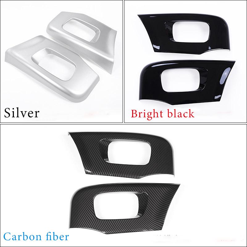 2 Pcs Carbon Fiber ABS Chrome Seat Frame Trim Cover For Land Rover Discovery 5 For Land Rover Range Rover Velar RR