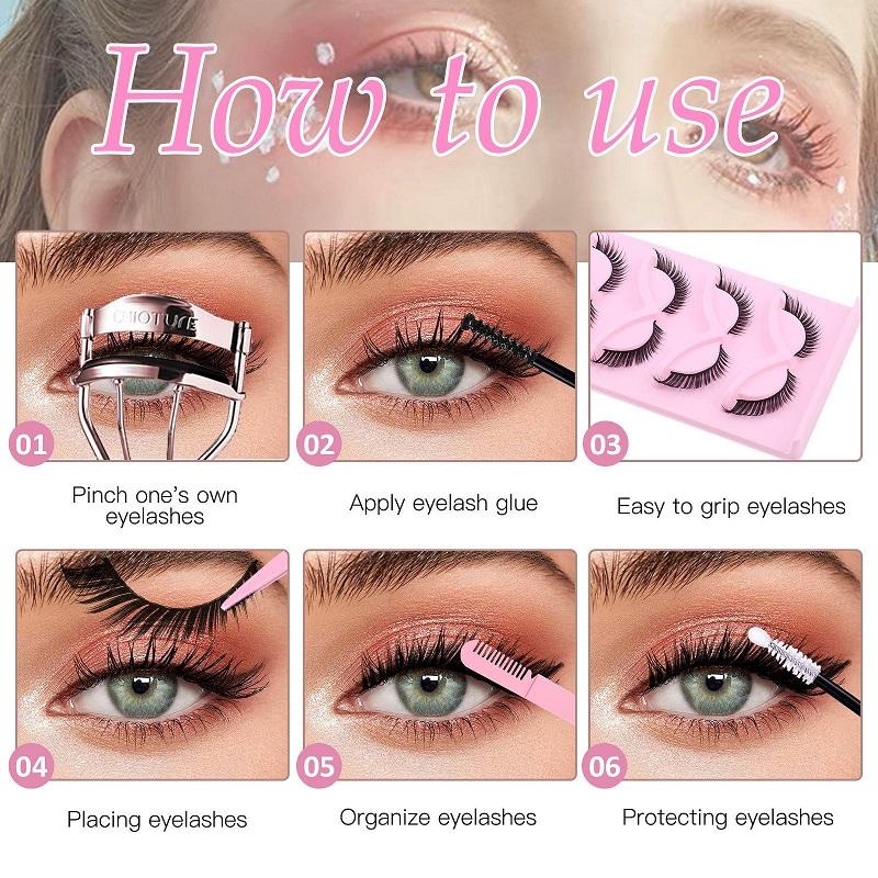 Manga Lashes Мягкие натуральные ресницы Густые накладные ресницы Manga Eyelashes Daily Dating Makeup Eyelashes Lashes Wispy