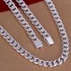 Fashion Jewelry 925 Silver Color Necklace 10mm Cuban Side Men 'S Necklace 50cm /60cm ,Hip Hop Jewelry Gift