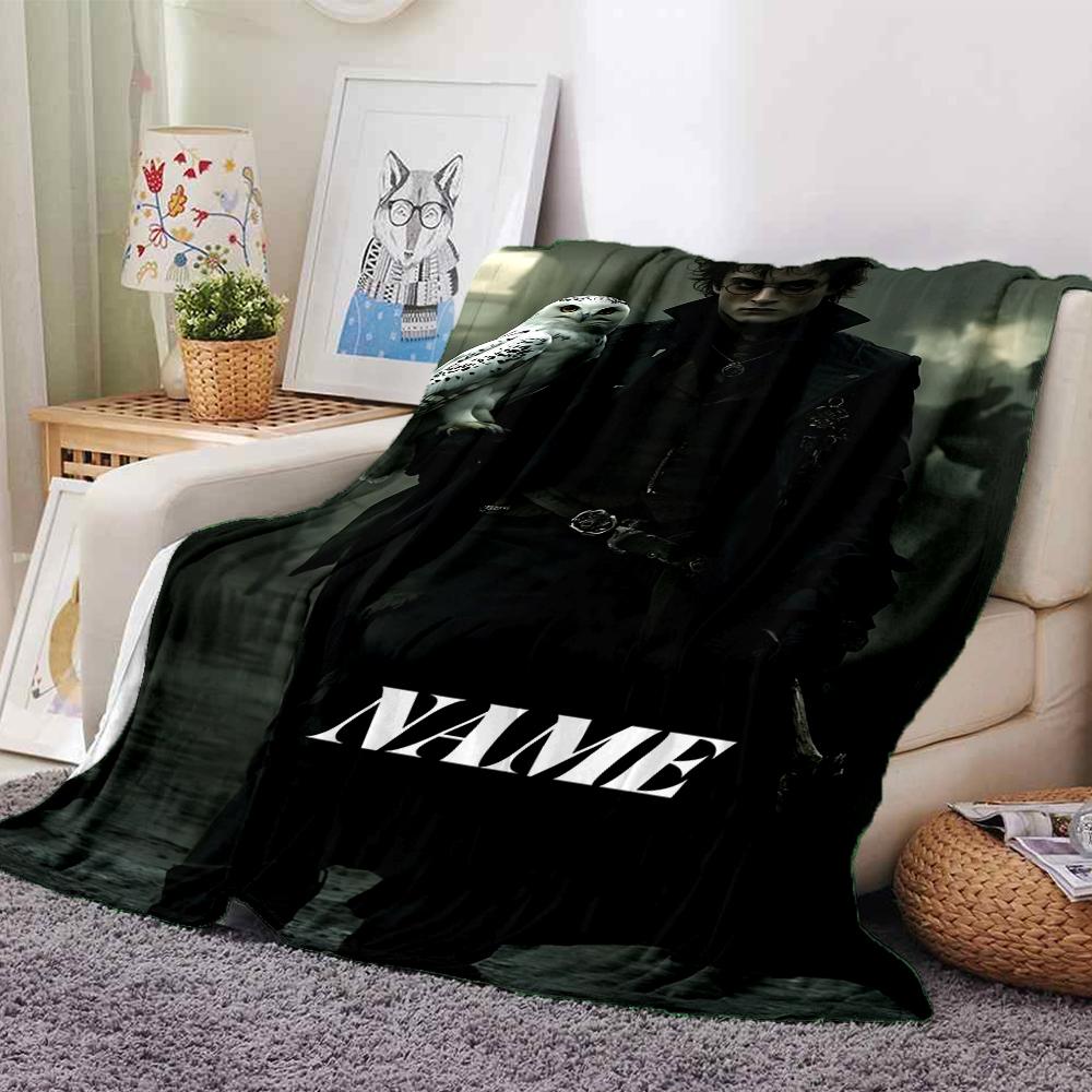 Custom Name Hogwarts Crest blanket for Couch & Bed, Plush Cozy Fuzzy Blanket Super Soft & Warm Blankets for Fall and Winter. 0908115