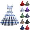 Women's Fashion Christmas Printed Sexy Strapless Gothic Cocktail Dress Punk Vintage Dress