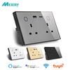 Smart Tuya WiFi Dual UK Socket USB Type-C PD 20 Вт Сенсорное управление,Голосовое управлениеМониторинг электроэнергии, Alexa Google Home