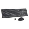 HUO JI Wireless Keyboard and Mouse Set, Quiet 2.4GHz, Full-Size, English Layout, with Numeric Keypad, Gaming Compatible, Easy Connection, Sweatproof,