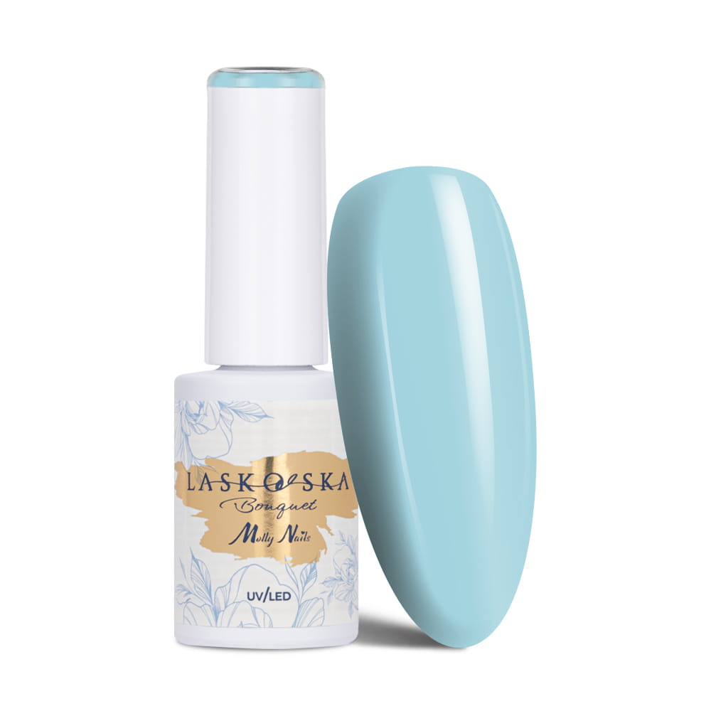 Lakier Hybrydowy Led/Uv Gel Polish Molly Nails @Bouquet By Laskovska Plumbago Sky Hema/Di-Hema Free 7G