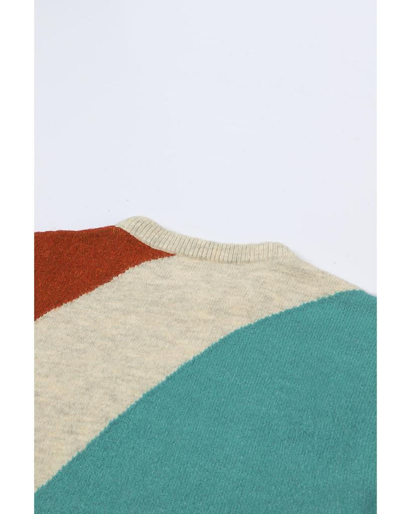 Azura Exchange Свитер с круглым вырезом и отделкой в рубчик в стиле колор-блок