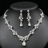 Retro Luxury Crystal Teardrop Necklace & Earring Set: Elegant Bridal Jewelry Accessories