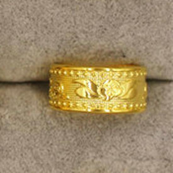 Вьетнамское латунное позолоченное мужское регулируемое кольцо с мантрой из шести слогов: Украшения, вдохновленные европейскими монетами