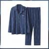 Men's Spring and Autumn Cotton Two-piece Pajamas Set  Pajamas Homewear Large Size Thin Section of Autumn and Winter Leisure Homewear