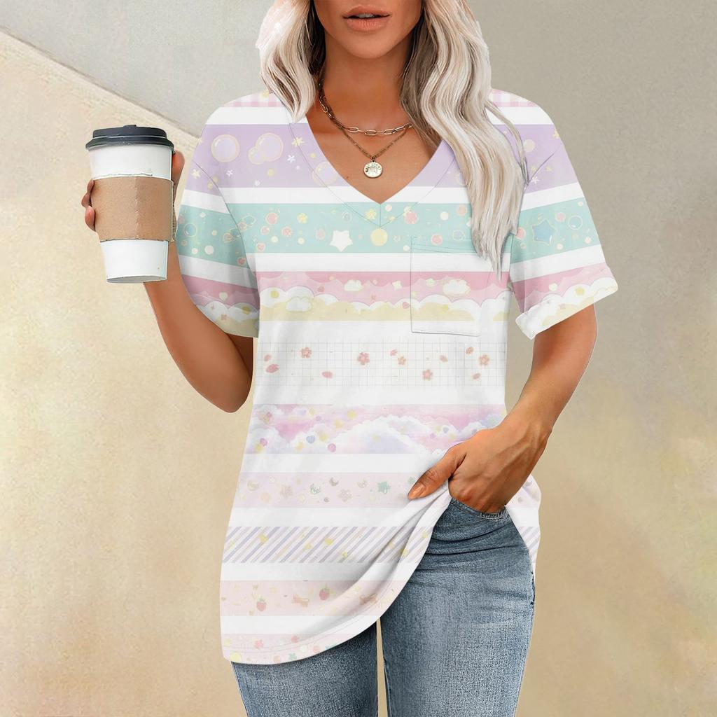 Женские футболки с V-образным вырезом и коротким рукавом, летние топы, повседневные базовые футболки, модные