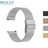 WOCCI Elite Металлический ремешок для часов, Сетчатое плетение, Сетчатое плетение, Быстросъемный, Улучшенная складная застежка, Ширина ремешка 14 мм 16 мм 18 мм 20 мм 22 мм