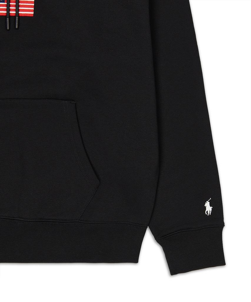 Flag Fleece Hoodie - Black