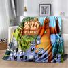 3D Grizzy and The Lemmings Cartoon Blanket,Soft Throw Blanket for Home Bedroom Bed Sofa Picnic Travel Office Cover Blanket Kids